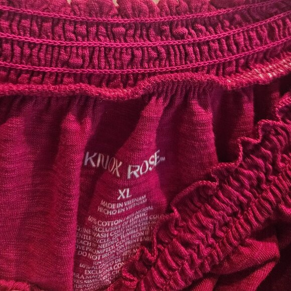 KNOX ROSE Boho Peasant XL FUSHIA PINK OFF SHOULDER BALLOON SLEEVE - Picture 3 of 6